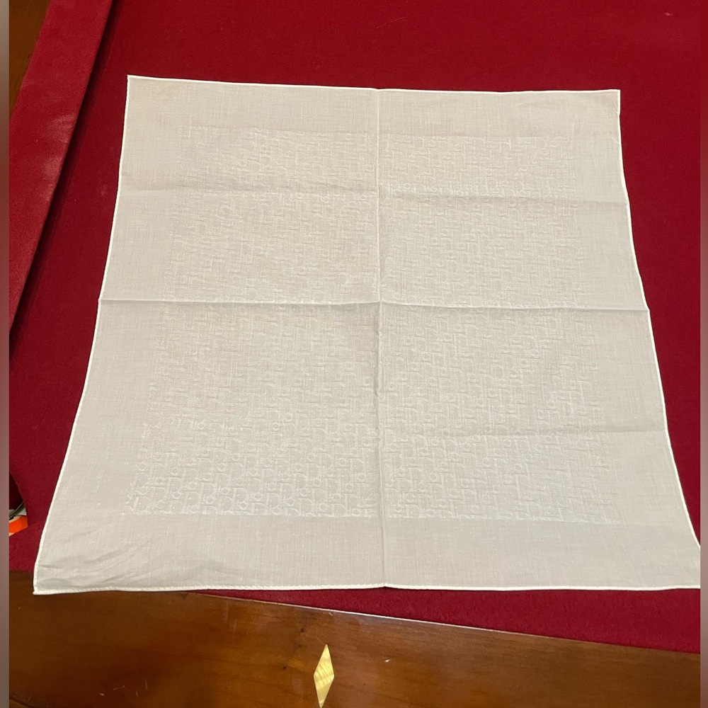 Christian Dior rare white oblique scarf pocket square - Picture 6 of 9